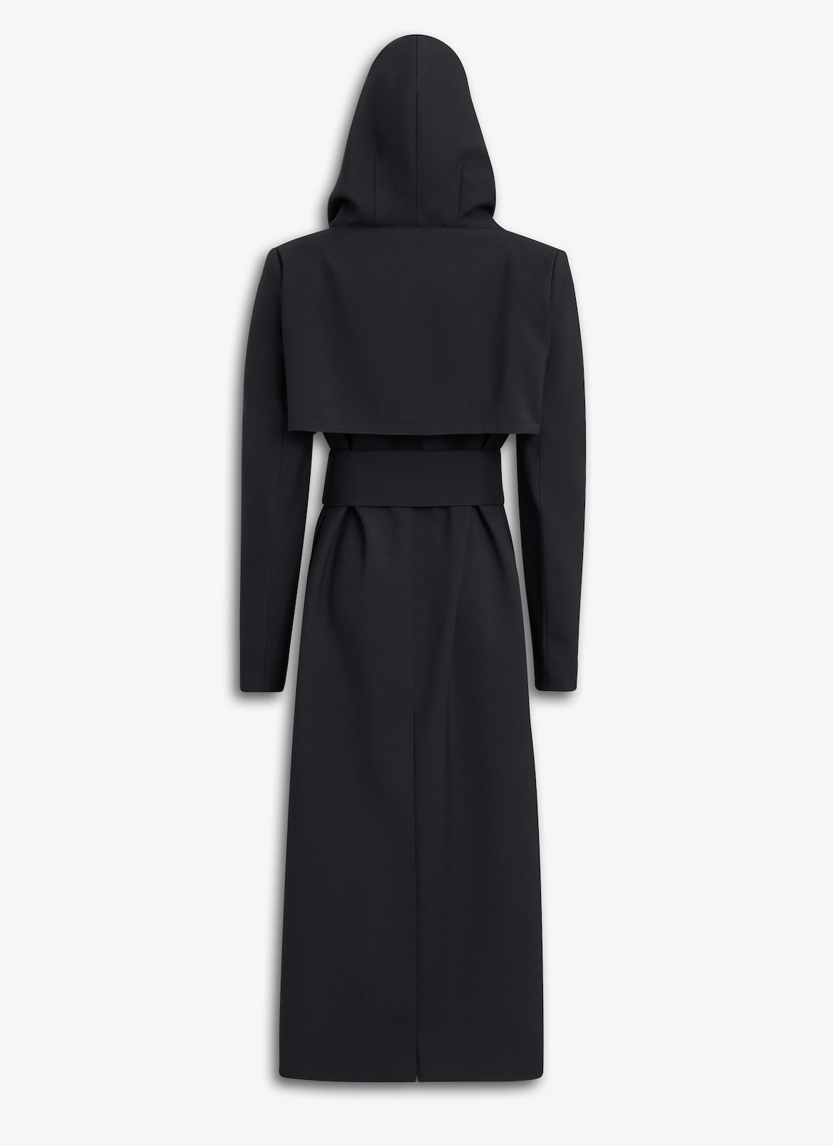 TAILORED WOOL COAT WITH HOOD  ALAÏA BLACK TAILORED WOOL COAT WITH HOOD